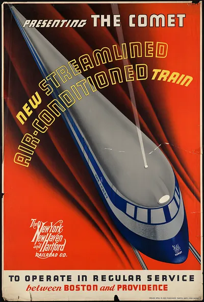 Presenting the comet. New streamlined air-conditioned train bpl