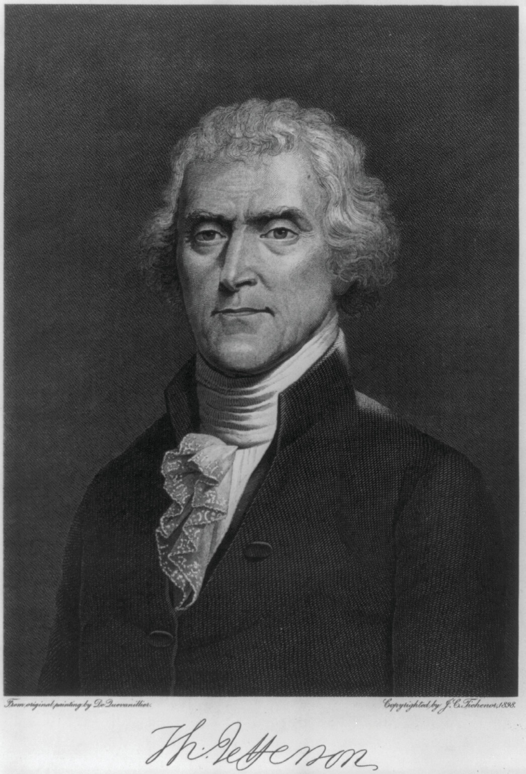 Thomas Jefferson, c1898. — antique engraving