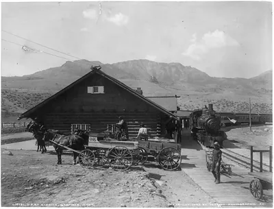 U.P. Ry. [Union Pacific Railway] Station, Gardiner, Mont.