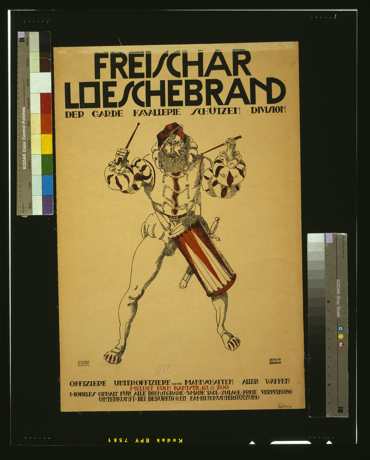 Freischar Loeschebrand, der Garde Kavallerie Schützen Division poster, 1919 — vintage poster