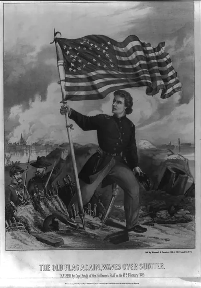 The old flag again, waves over Sumter