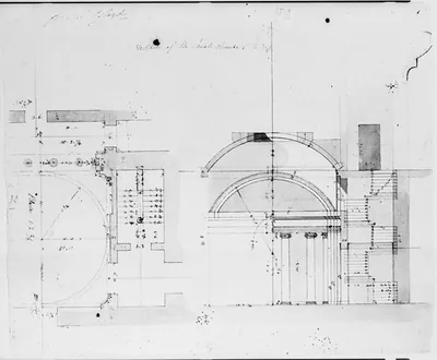 [United States Capitol, Washington, D.C. Vestibule of Senate Chamber - plan and section]