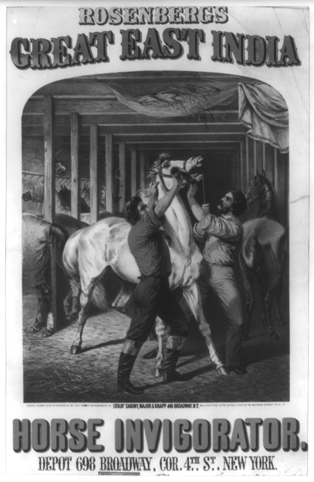 Rosenberg's great east India horse invigorator, c1861. — historic print