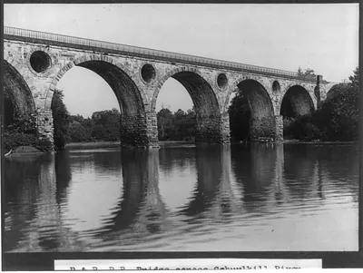 P. & R. Railroad bridge across Schuykill River near Tuckerton, Penna.
