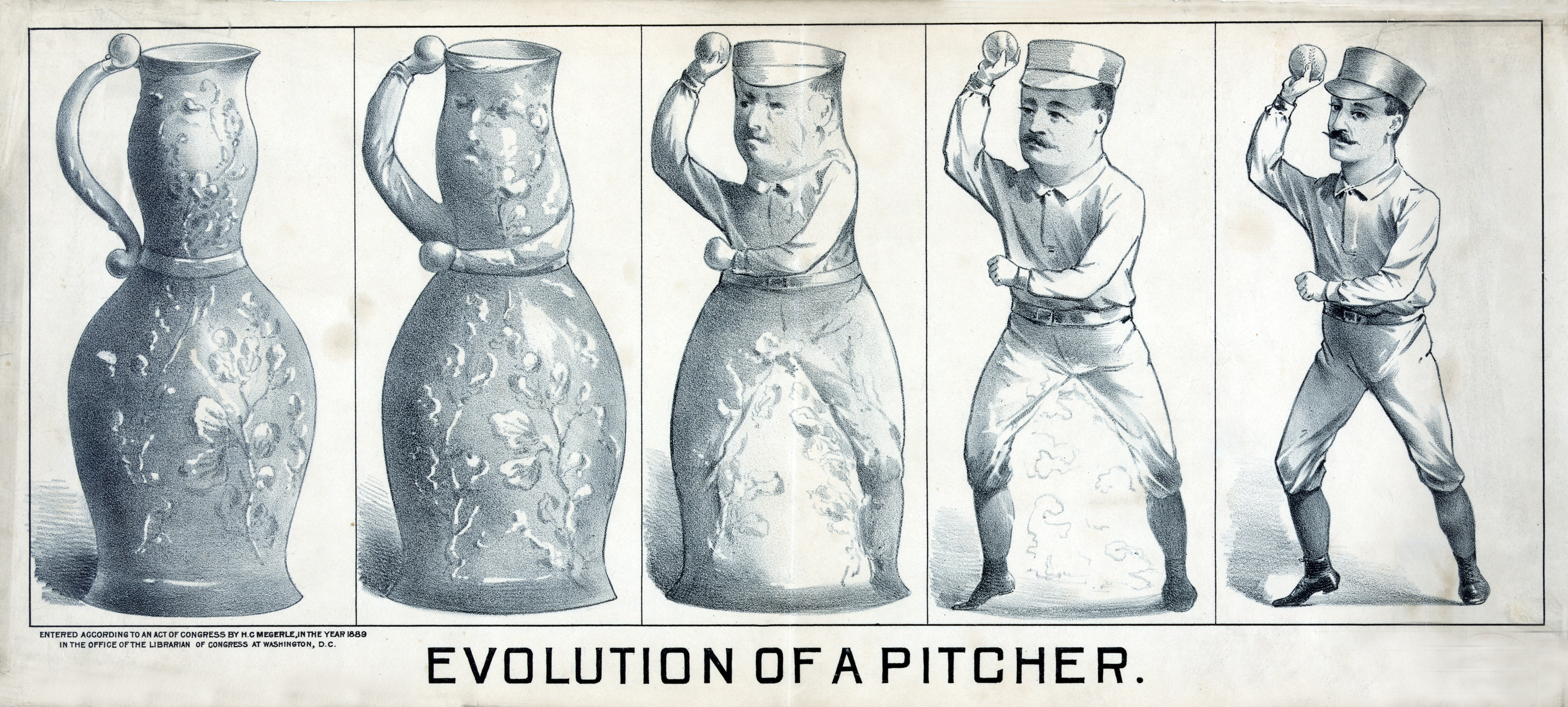 Evolution Of A Pitcher, c. 1889 — historic image