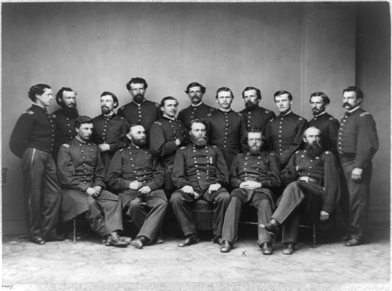 Major General J.A. Mower and staff, [photographed between 1861 and 1865, printed later] — historic photograph