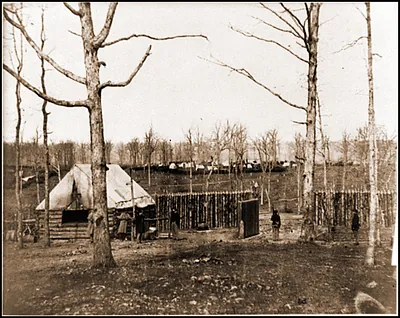 Rappahannock Station Va. Sutlers hut and stockade of 50th New York Engineers
