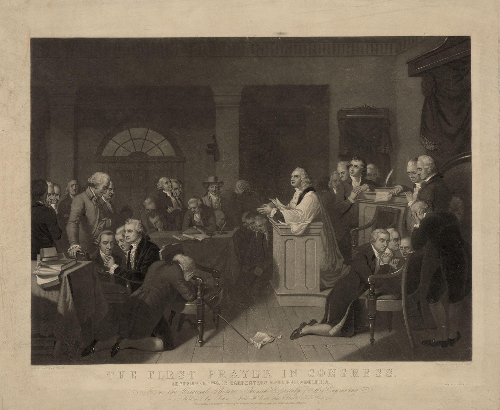 The First Prayer in Congress, Carpenters' Hall, Philadelphia — historic image