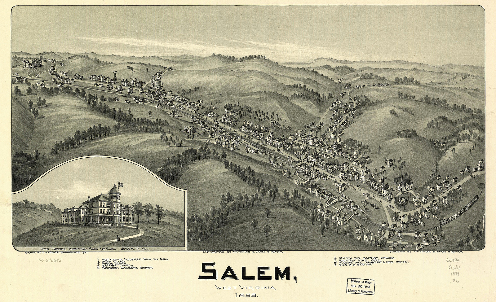 Salem, West Virginia, 1899, 1899 — antique map