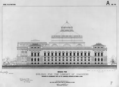 [Library of Congress, Washington, D.C. Side elevation]