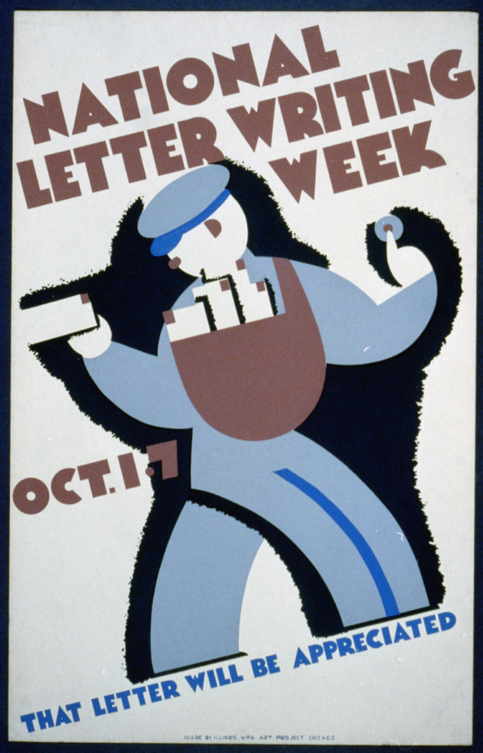 National letter writing week Oct. 1-7 That letter will be appreciated., 1936 — vintage poster