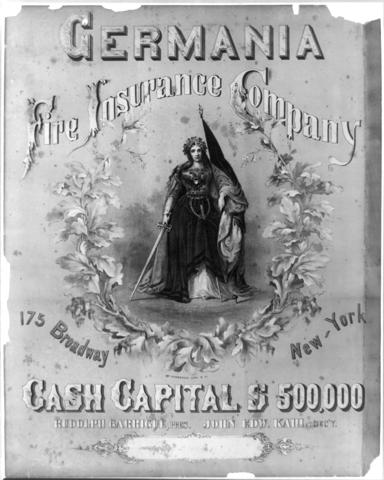 Germania fire insurance company, [no date recorded on shelflist card] — historic print