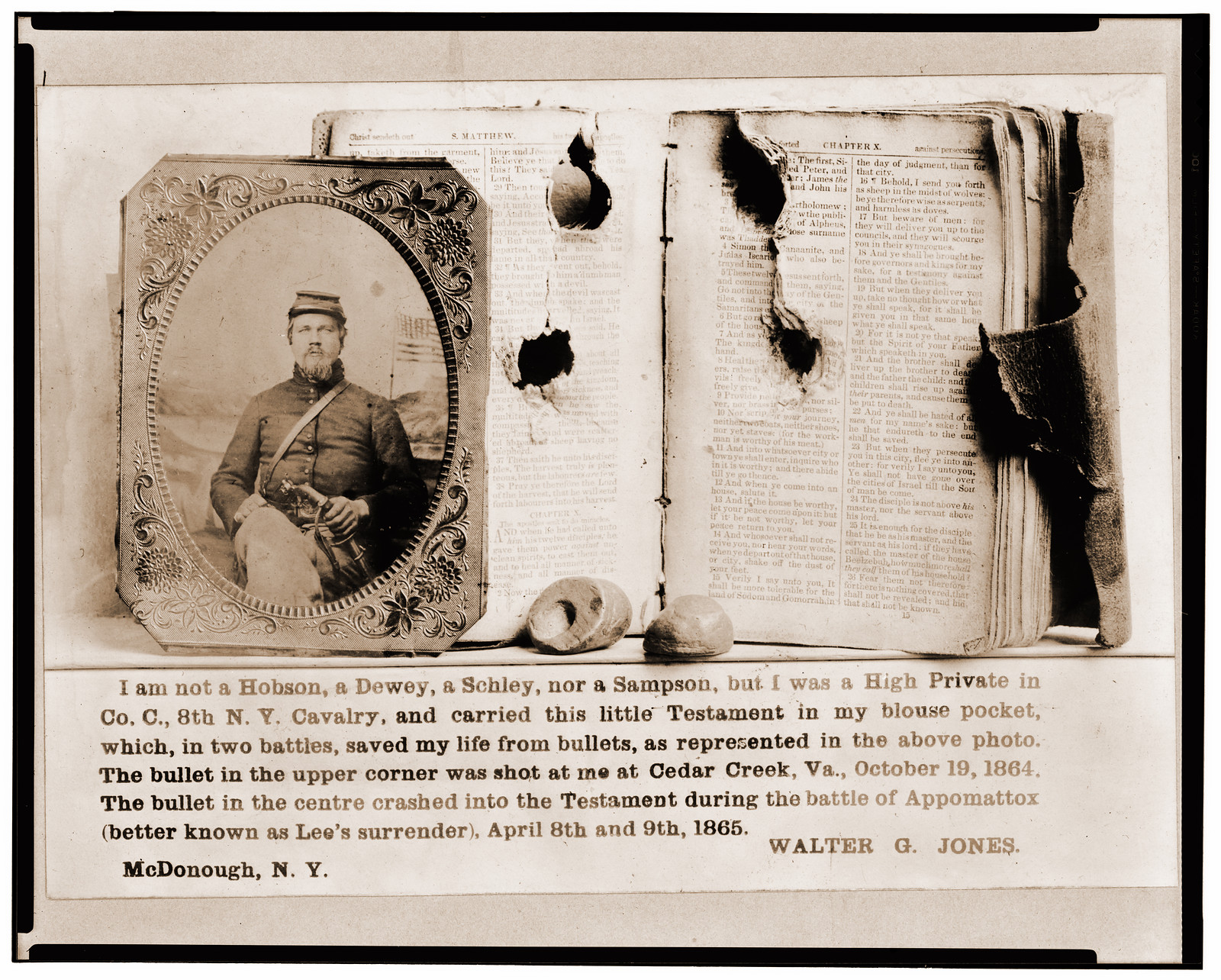 Photograph of Walter G. Jones Pvt. 8th New York Cavalry Co. C. U.S.A. half-length f, 1861 — historic photograph