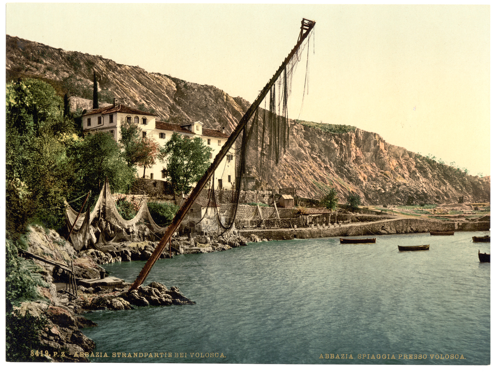 Fishing village Volosca Abbazia Austro-Hungary, [between ca. 1890 and ca. 1900]. — historic print