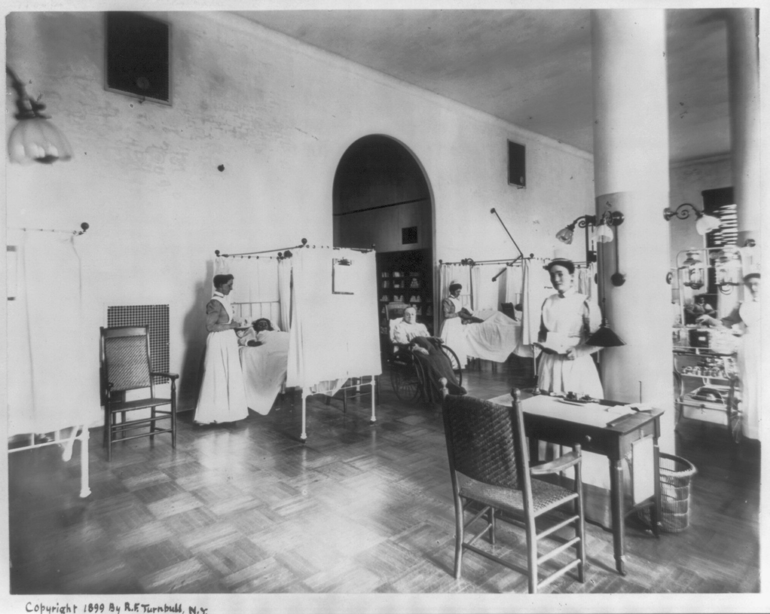 Women's Ward, St. Lukes Hospital, New York City, c1899. — historic photograph