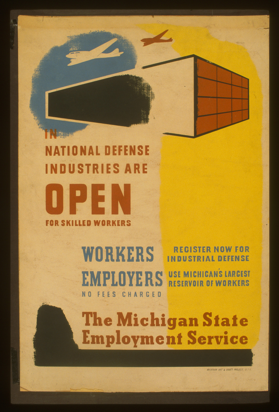 In national defense industries are open for skilled workers Workers - register now fo, 1941 — vintage poster