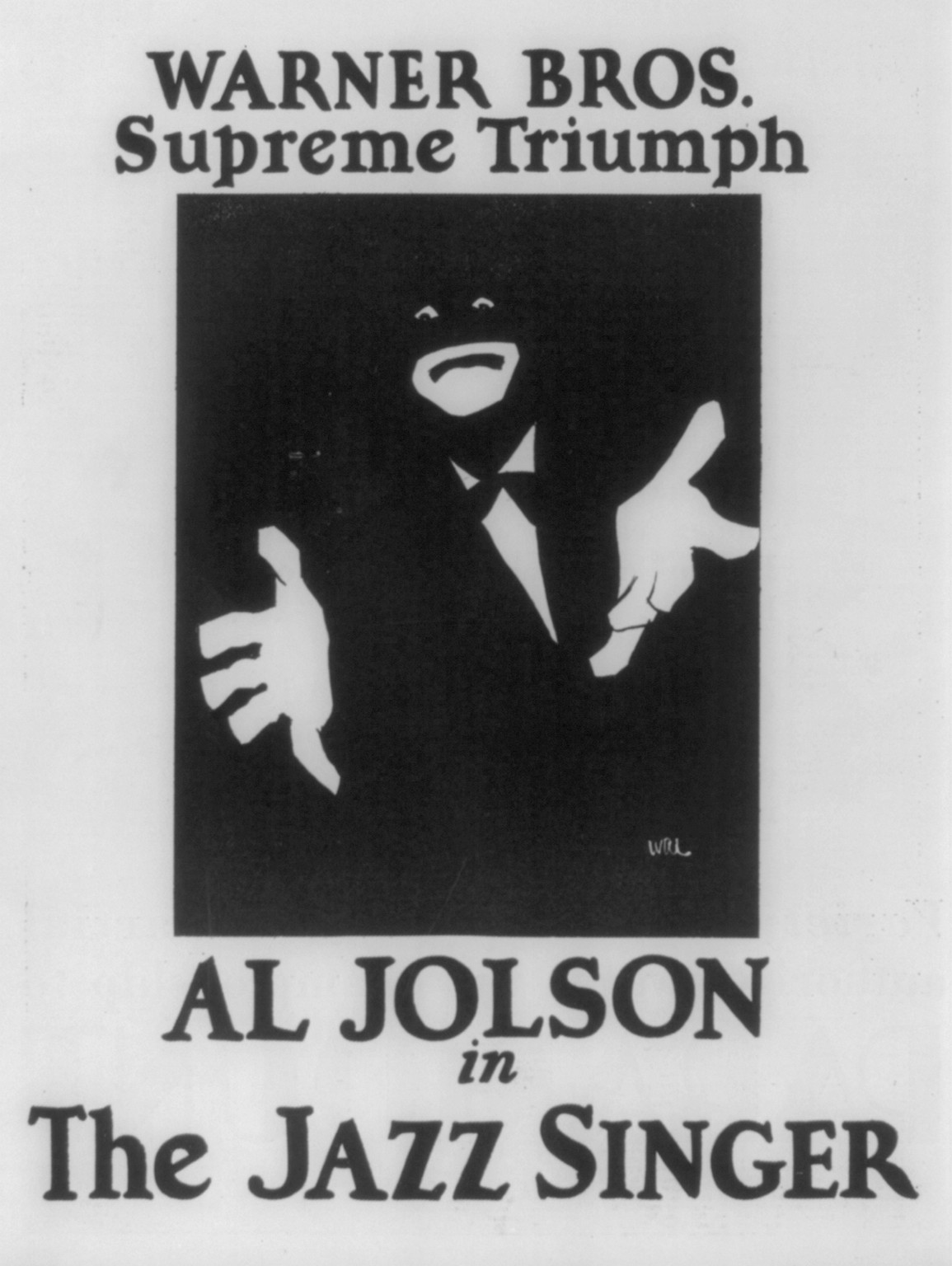 Al Jolson in The Jazz Singer" - Warner Brothers Supreme Triumph", 1928 — antique lithograph