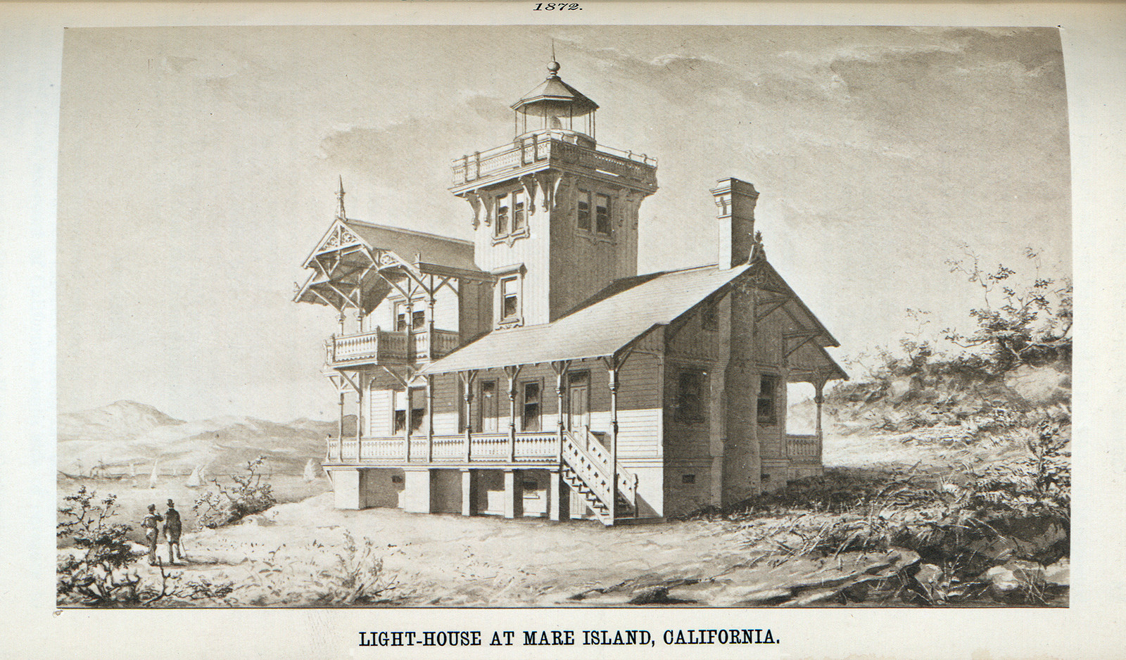 Light-house at Mare Island, California, 1872 — historic image
