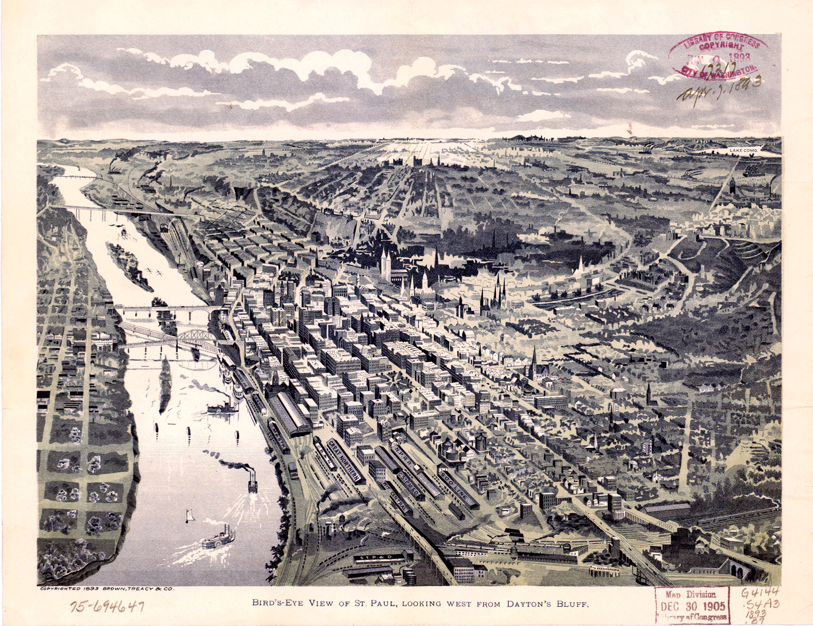 St. Paul, Minnesota, 1893, 1893 — antique map