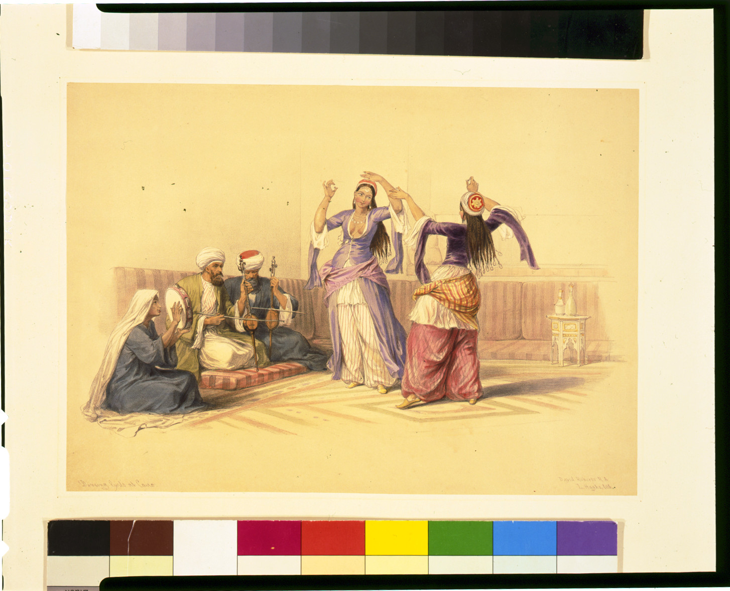 Dancing girls at Cairo / David Roberts, R.A., [published between 1846 and 1849] — antique lithograph