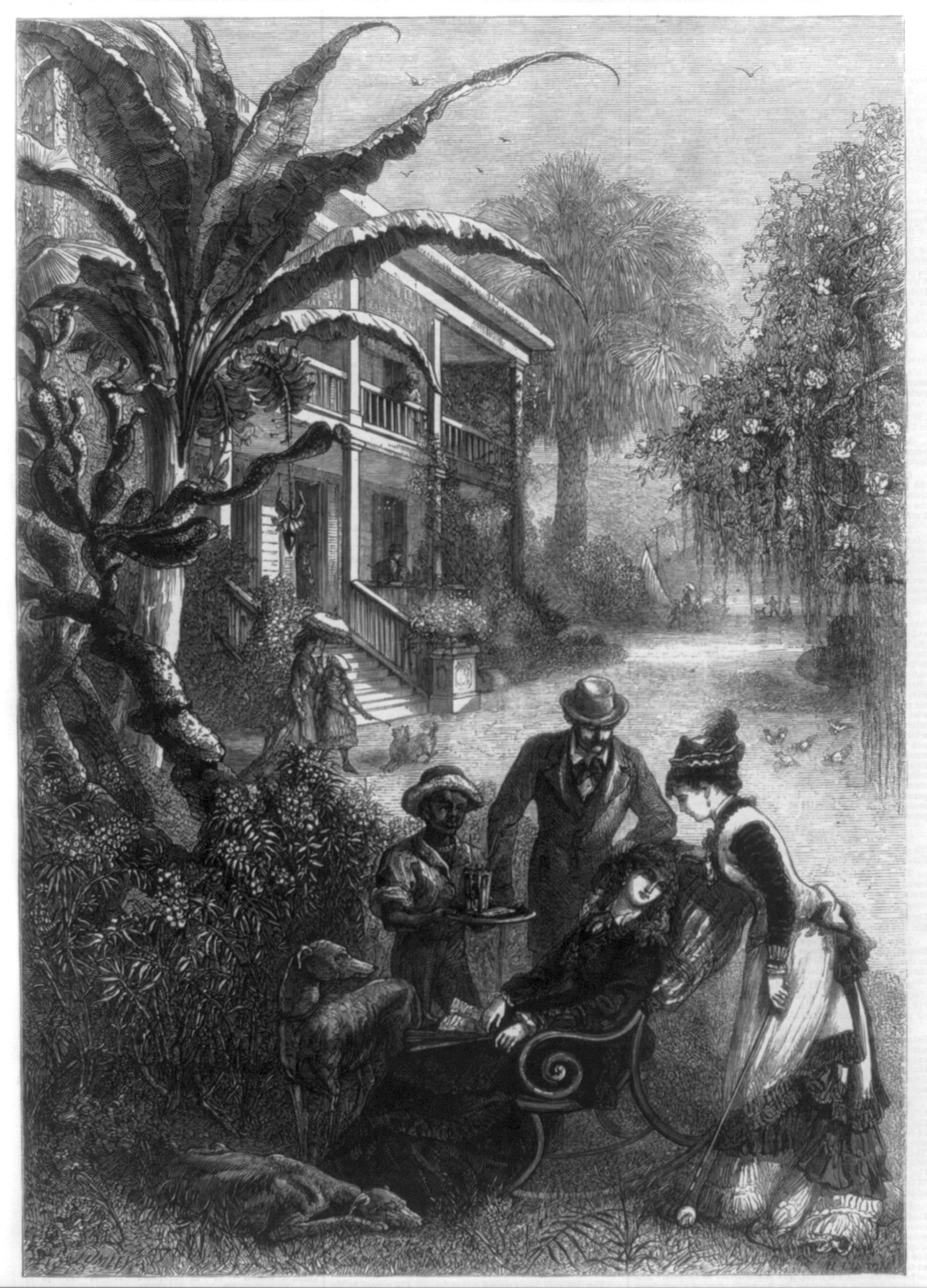 Christmas in Florida, [1876] — antique engraving