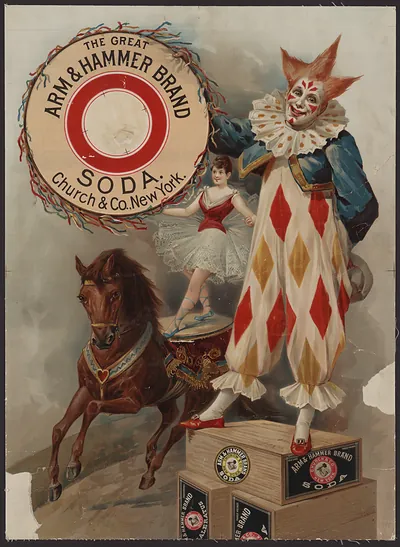 The Great Arm & Hammer Brand Soda circus poster