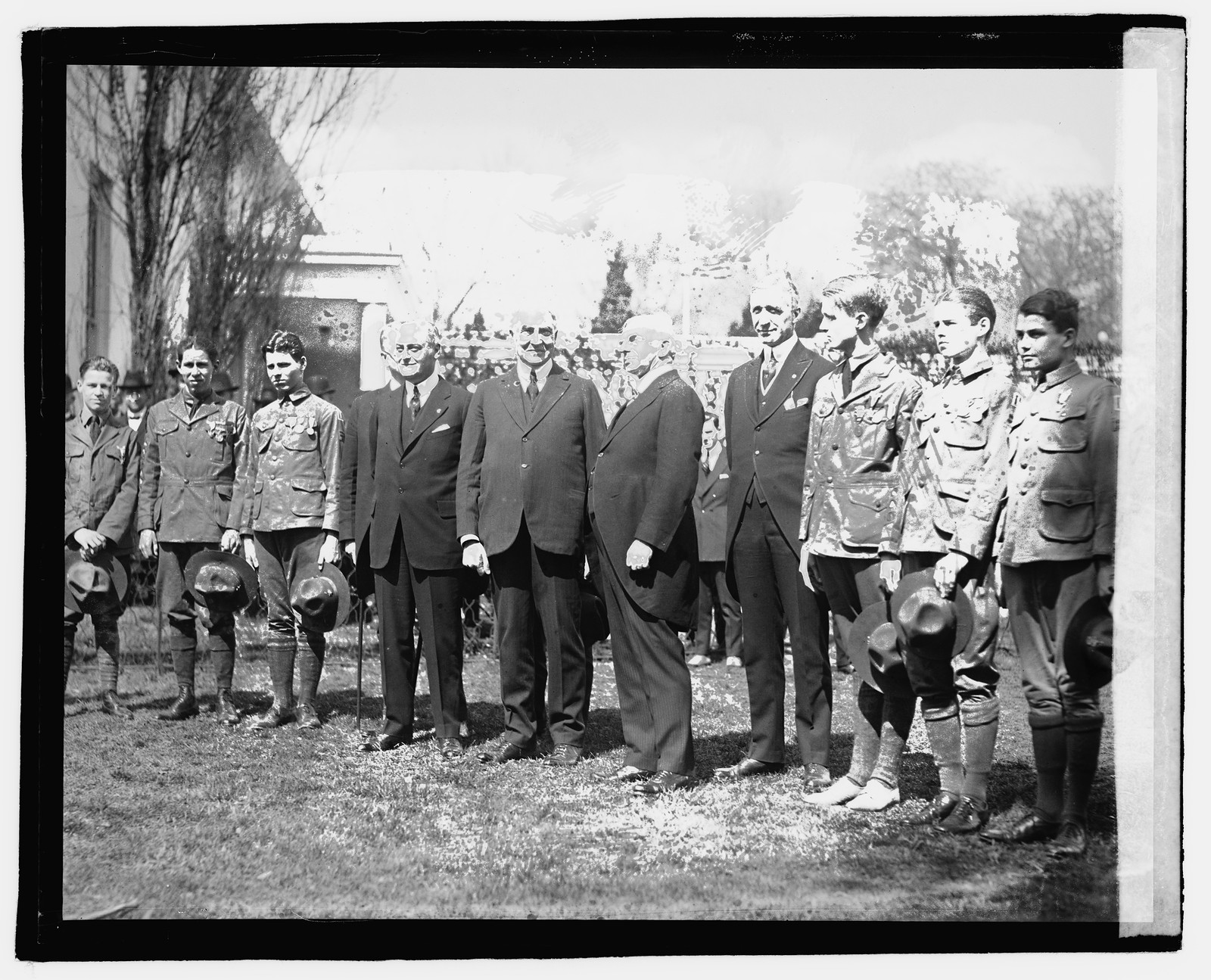 [Harding and group outside White House], 3/16/21, [19]21 March 16. — historic photograph