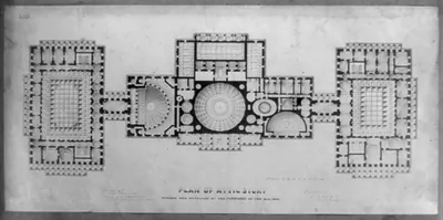 Plan of attic story, revised and approved by the President of the U.S., 1853