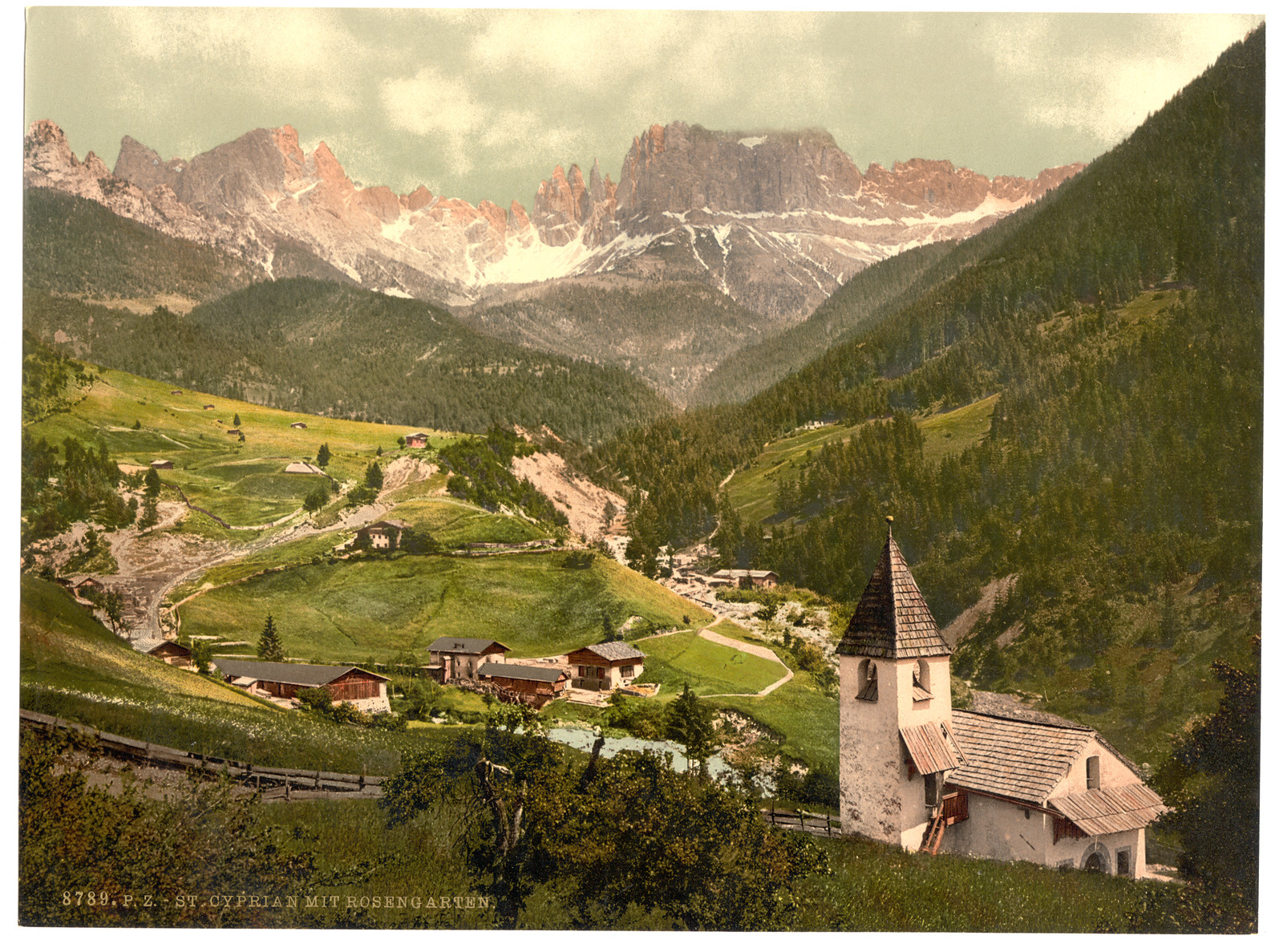 Rosengarten and St. Cyprian Tyrol Austro-Hungary, [between ca. 1890 and ca. 1900]. — historic print