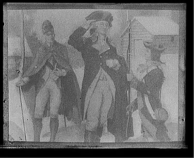 [Painting of Washington in camp]
