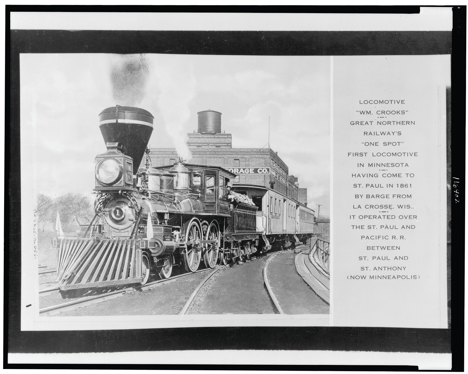 Locomotive "Wm. Crooks", Great Northern Railway's "One Spot — historic image