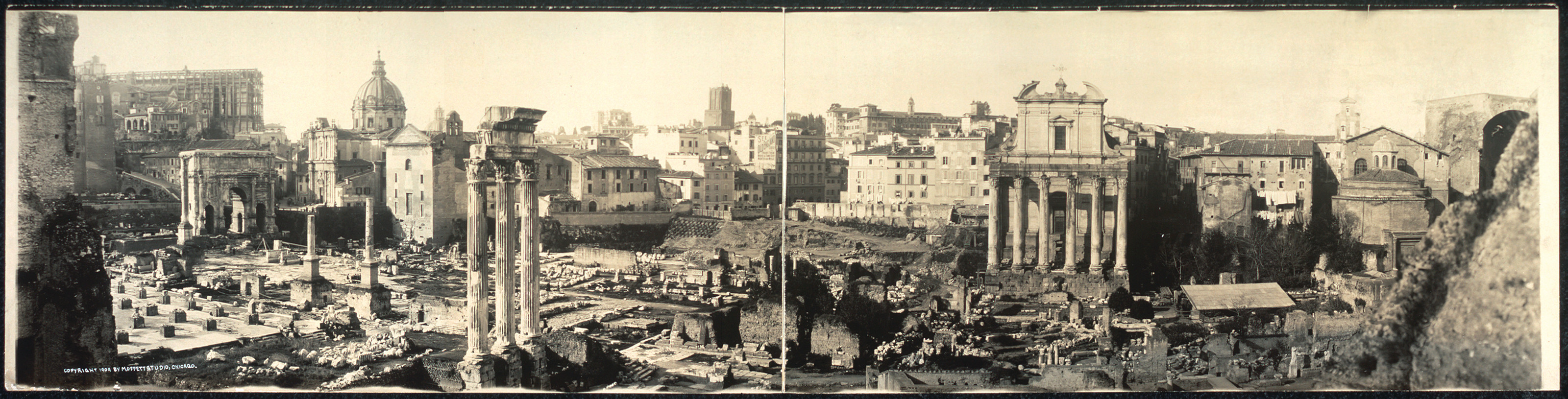 Roman Forum from hill, Italy, 1909, 1909 — historic image
