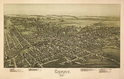 Bird's-eye view of Corry, Pennsylvania, 1893