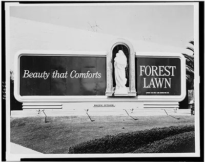 [Sign for Forest Lawn cemetery]