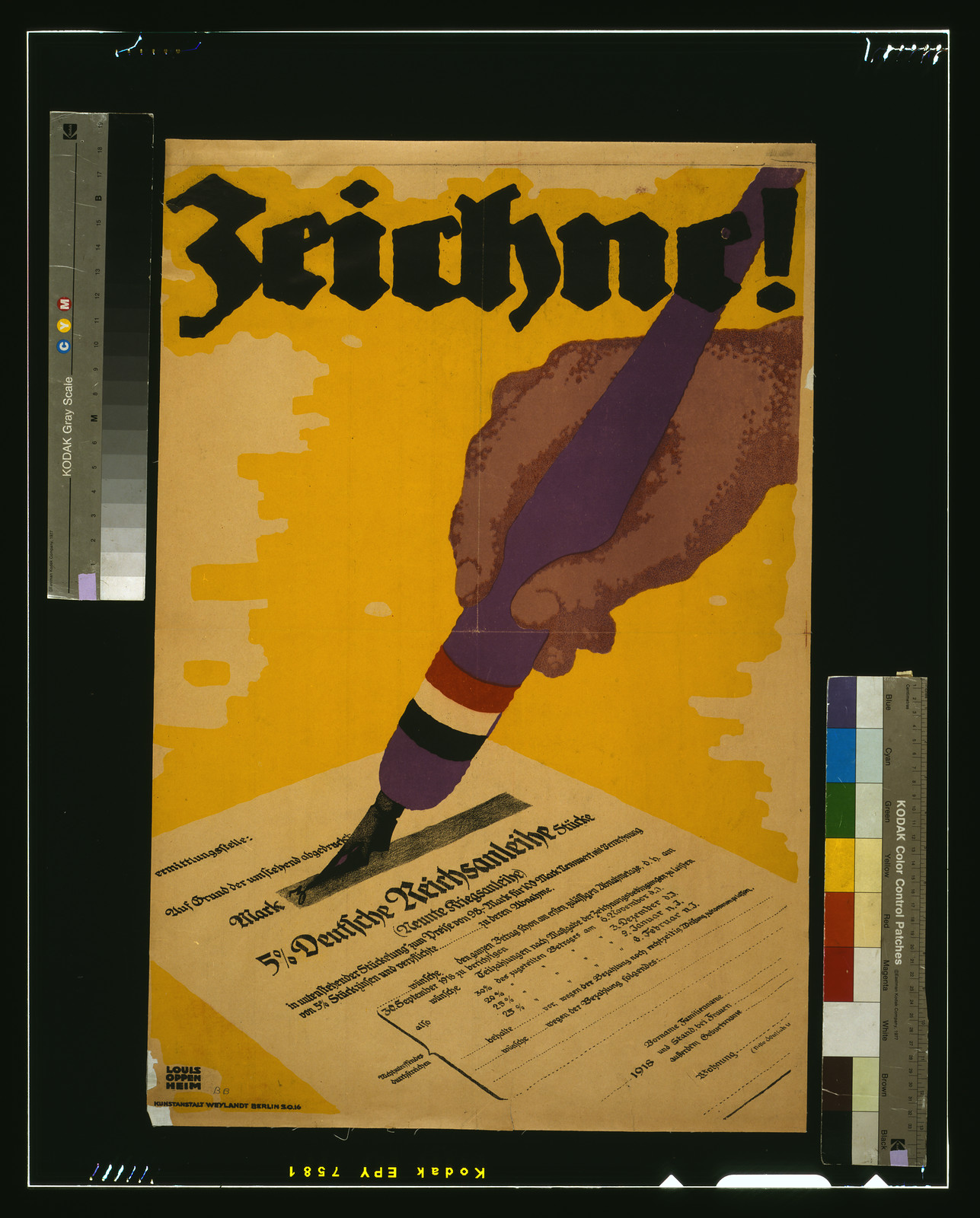 Zeichne! / Louis Oppenheim., 1918 — vintage poster