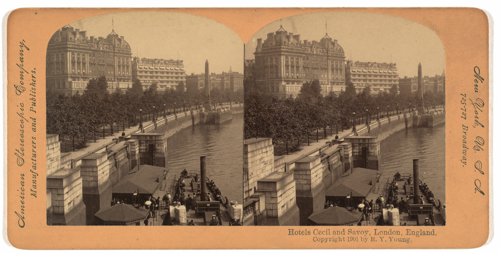Hotels Cecil and Savoy London England, 1901 — historic photograph
