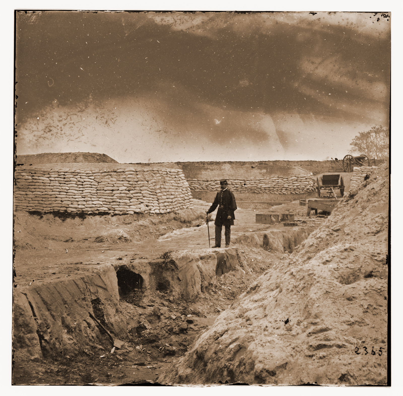 Yorktown Virginia (vicinity). Fortifications. The ditch dug by Cornwallis in 1781 w, 1862 — historic photograph