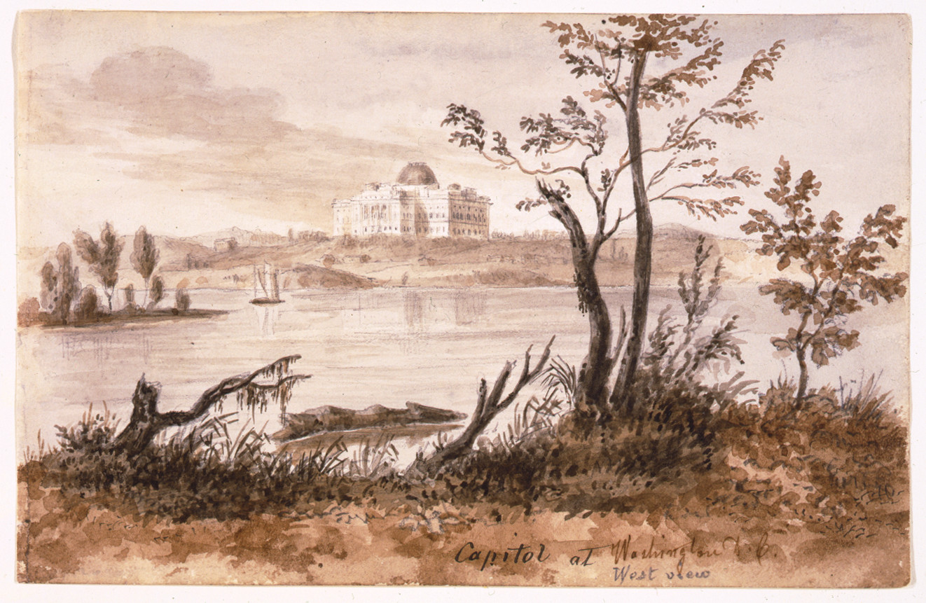 Capitol at Washington D.C., West View [1839], 1839 — historic drawing