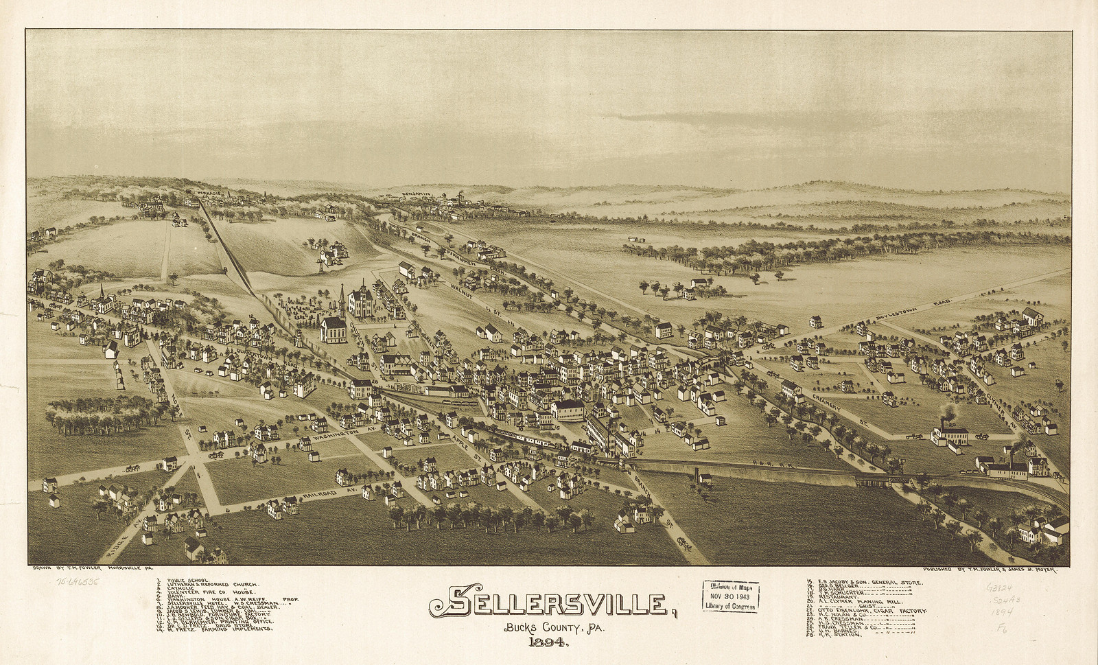 Sellersville, Pennsylvania, 1894, 1894 — antique map
