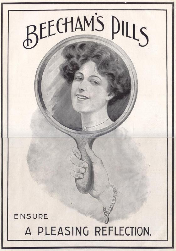 Beecham's Pills advertisement: Ensure a Pleasing Reflection — historic image