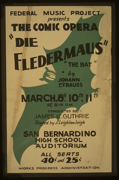 Federal Music Project presents the comic opera Die fledermaus - The bat by Johann Str