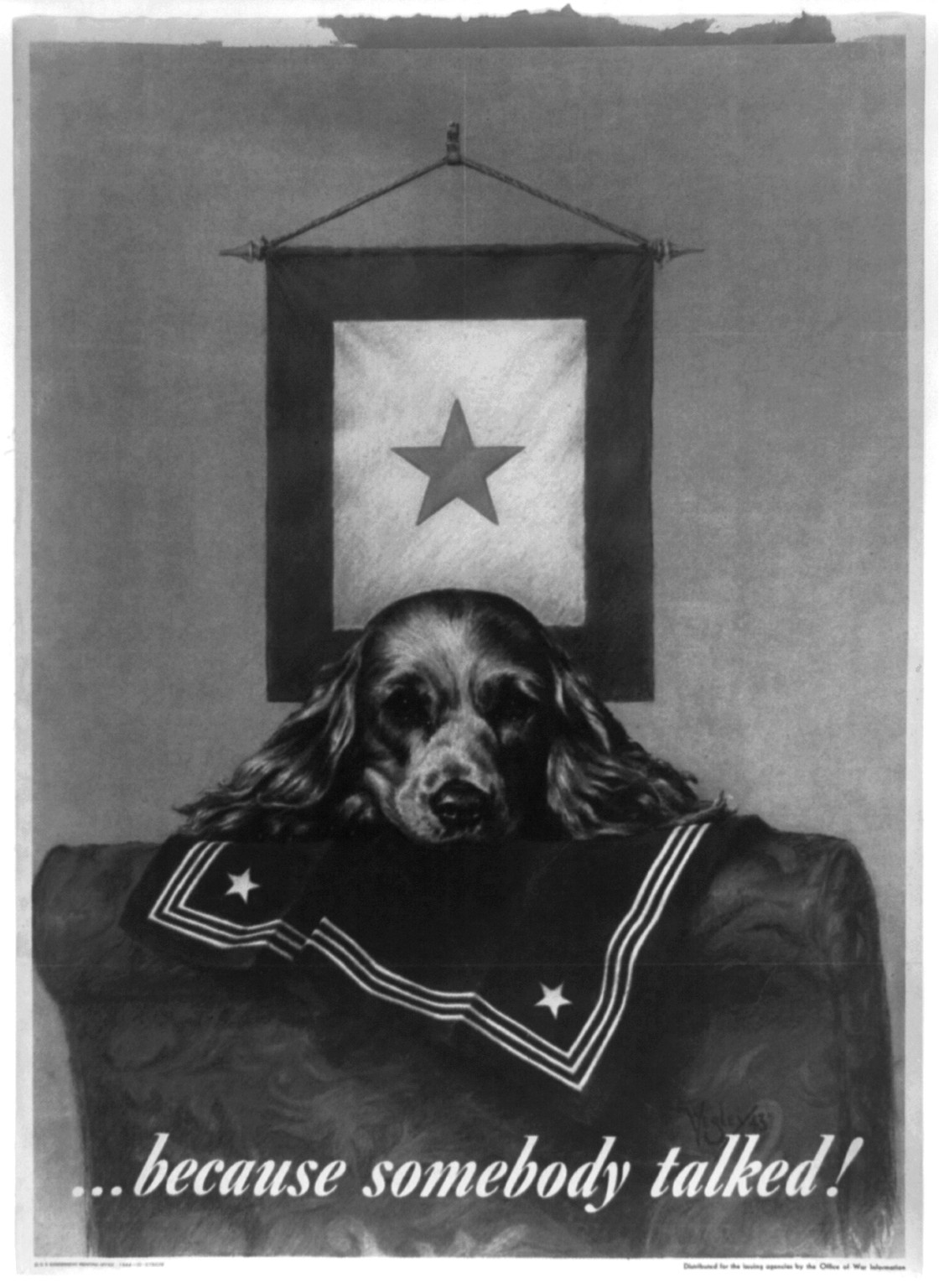 --because somebody talked! / Yegley '43., U.S. Government Printing Office, 1944. — vintage poster