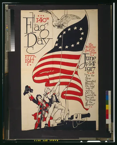 140th flag day, 1777-1917 The birthday of the stars and stripes, June 14th, 1917.