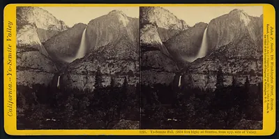 Yo-Semite Fall (2634 feet high) at sunrise from opp. side of valley