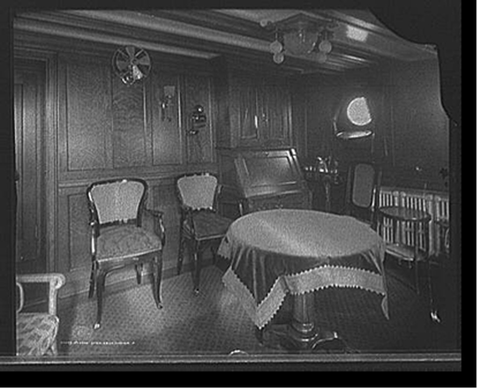 Owners' cabin, S.S. J.H. Sheadle, c1906. — historic photograph