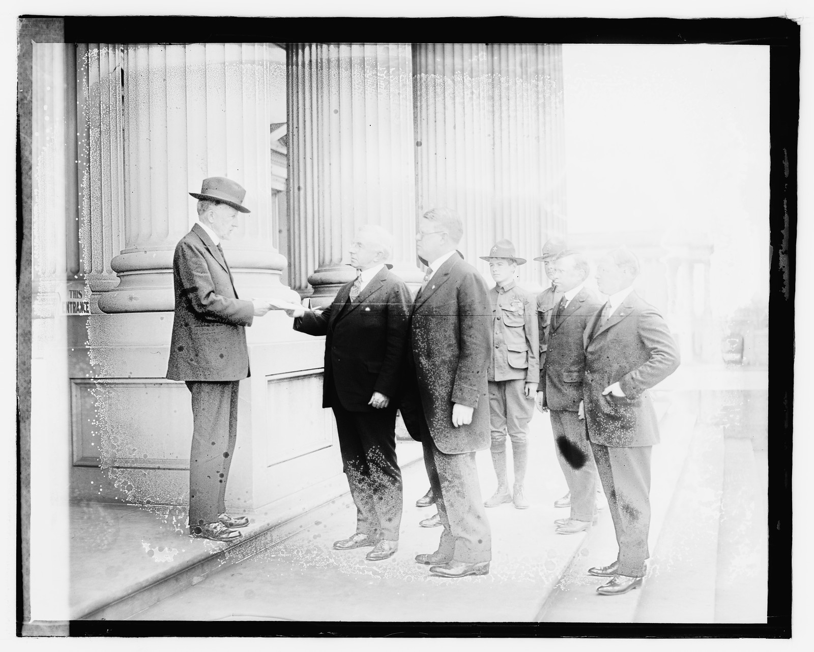 Gillette receving annual support of Boy Scouts, 4/1/20, [19]20 April 1. — historic photograph