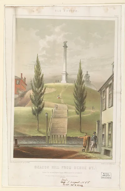 Old Boston - Beacon Hill from Derne St