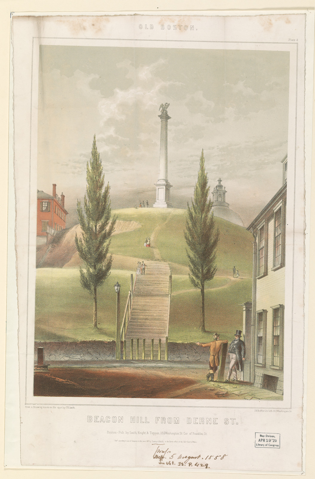 Old Boston - Beacon Hill from Derne St — historic image