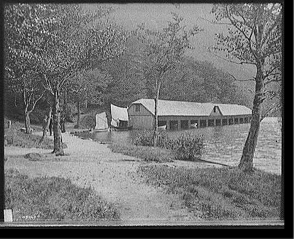 [Franconia Notch, boat house on Profile Lake, White Mtns., N.H.], [between 1895 and 1910] — historic photograph