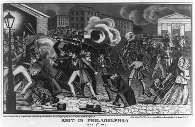 Riot in Philadelphia, June [i.e. July] 7th 1844 / H. Bucholzer.